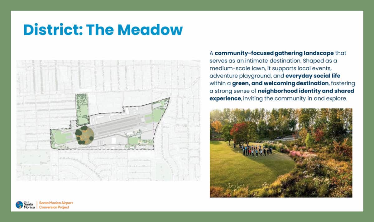 The Meadow, just south of the Stroll, is a grassy area for local events.